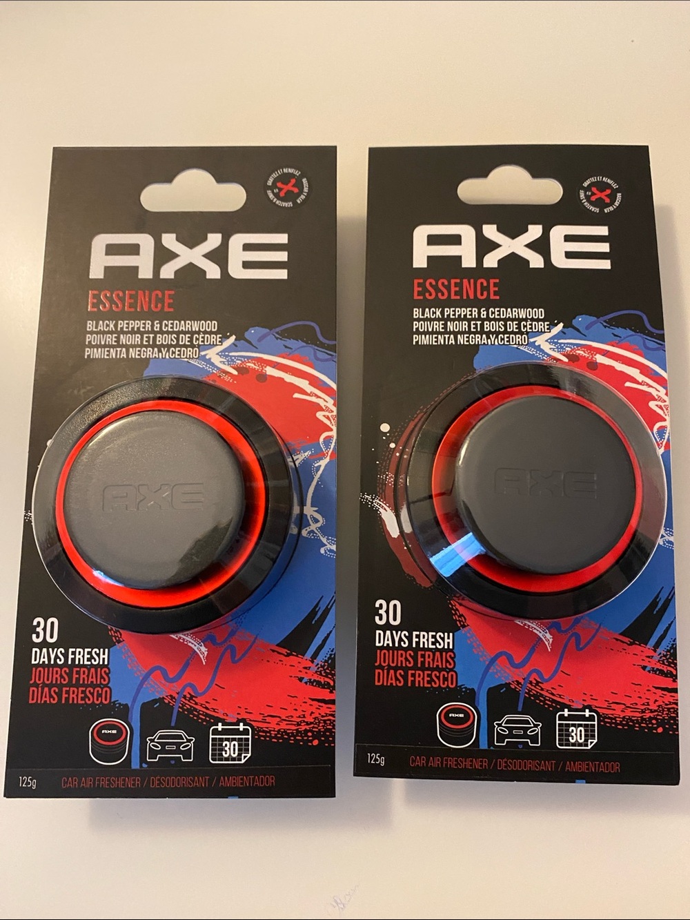 Axe 3D Hanging Gel Car Freshener ESSENCE Black Pepper & Cedarwood Set